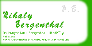 mihaly bergenthal business card